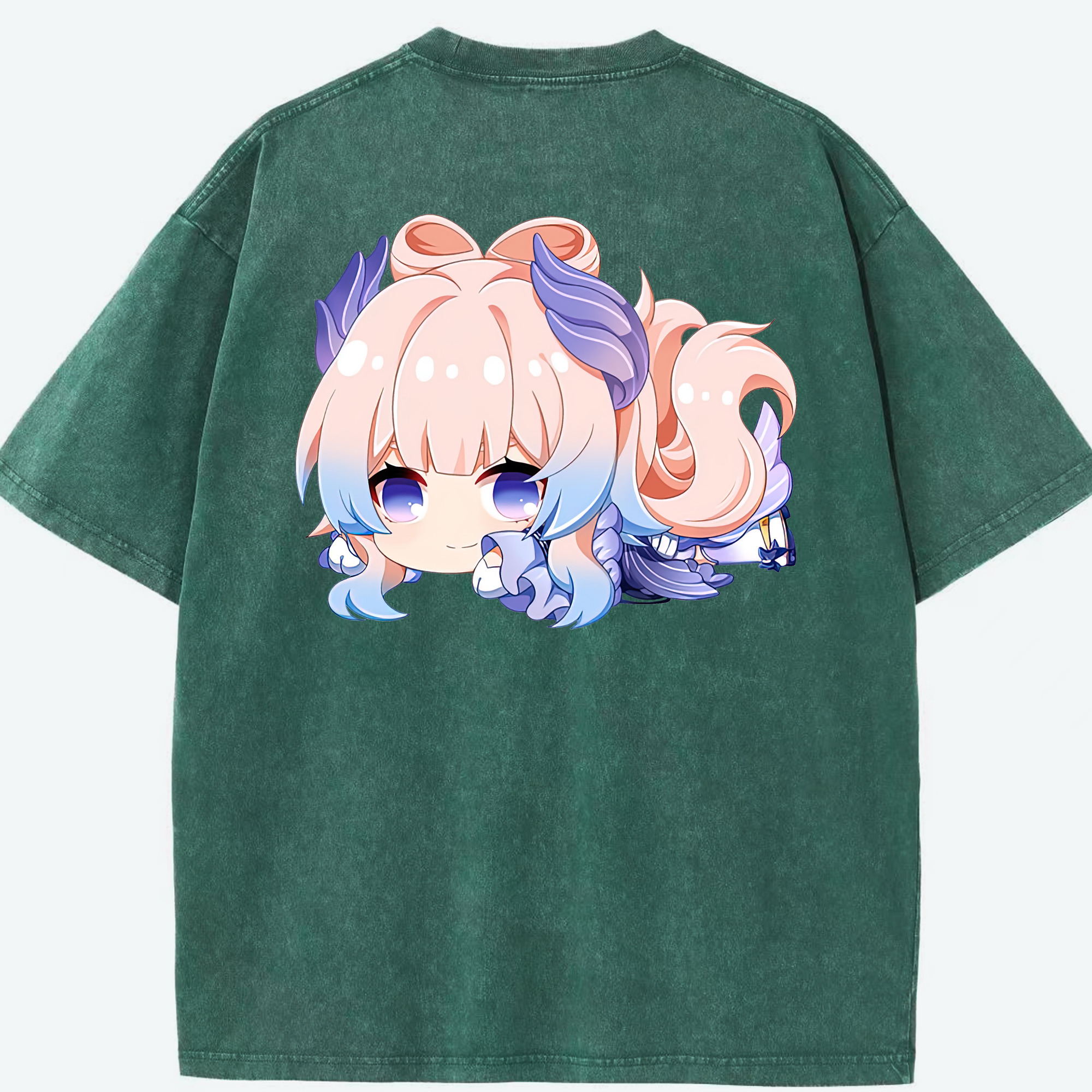 げんし神 珊瑚宮心海 サンゴノミヤ・ココミ genshin Sangonomiya Kokomi 綿100% ヴィンテージ風 半袖Tシャツ（背面プリント）